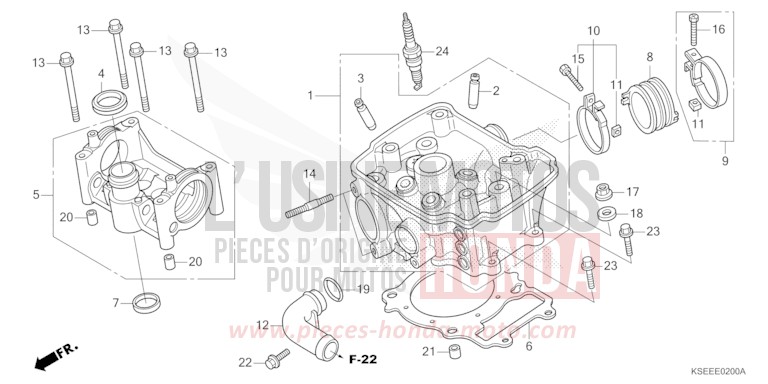 CYLINDER HEAD for CRF150R "Big wheels" EXTREME RED (R292) from 2013